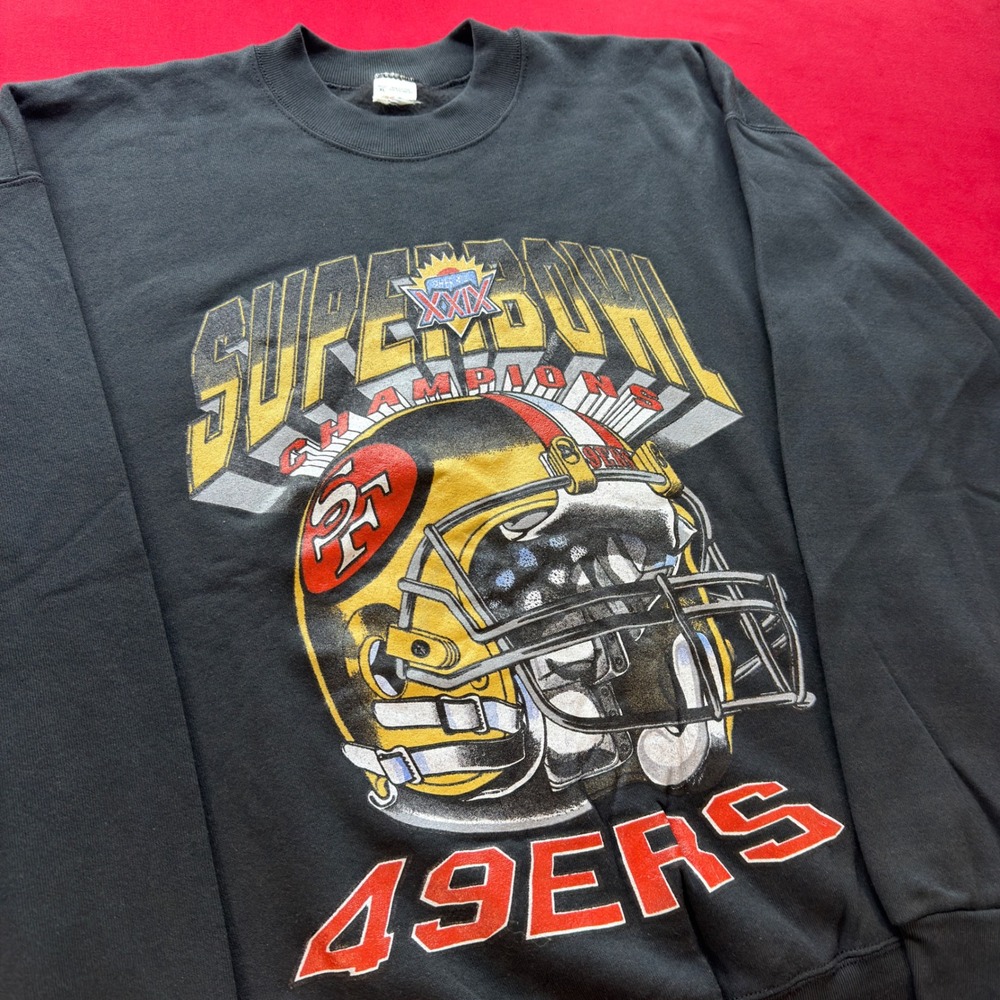 Vintage 90s San Francisco 49ers Super Bowl‎ XXIX Champions Sweatshirt Black XL